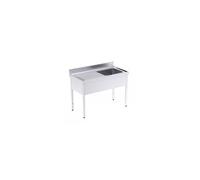 Plonge Inox Professionnelle Egouttoir à Gauche Gamme 600 - - - Acier inoxydable 1400x600x600xmm