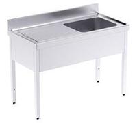 Plonge Inox Professionnelle Egouttoir à Gauche Gamme 600 - - - Acier inoxydable 1000x600x600xmm