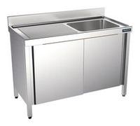 Plonge Inox Professionnelle Profondeur 550 Egouttoir Droite et Portes Coulissantes - Distform - - Acier inoxydable2 1200x550x550xm inox G