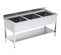 Plonge Inox Professionnelle Triple avec Etagère 1800 x 700 - Distform inox G