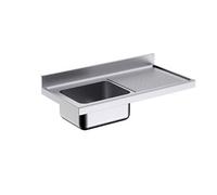 Plonge Inox un Bac Gamme 600 avec Egouttoir - - - Acier inoxydable 1200x600x600xmm