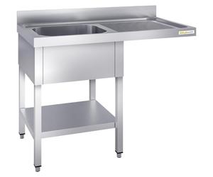 Plonge lave-vaisselle inox 1 bac 1200x600 mm avec égouttoir à droite PREMIUM - GOLDINOX