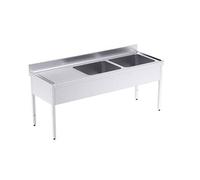 Plonge Professionnelle en Inox avec 2 Egouttoirs 2000 mm -