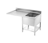 Plonge Professionnelle Inox avec Bac à Droite et Passage Lave-Vaisselle - 1400 x 600 mm