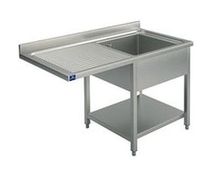 Plonge Sur Piètement Avec Étagère Inférieure, Place Pour Lave-Vaisselle, 1 Bac à Droite, 1200X700 mm - Virtus - - 1200x700x850mm G