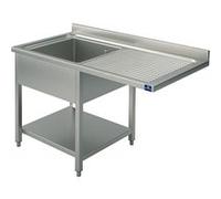 Plonge Sur Piètement Avec Étagère Inférieure, Place Pour Lave-Vaisselle, 1 Bac à Gauche, 1200X600 mm - Virtus - - 1200x600x850mm G