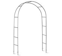 Plonos Arche de Rosier, tuteur, 240 cm, pour Plantes grimpantes, 4 ancrages au Sol, en Acier revêtu par pulvérisation, résistant aux intempéries et aux UV, Noir