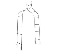 Plonos Arche de Rosier, tuteur, 265 cm, pour Plantes grimpantes, 4 ancrages au Sol, en Acier revêtu par pulvérisation, résistant aux intempéries, aux UV, Vert foncé