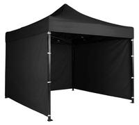 Plonos PL-300, tente pliante pour jardin, dimensions 3 x 3 mètres, 3 parois, couleur noire