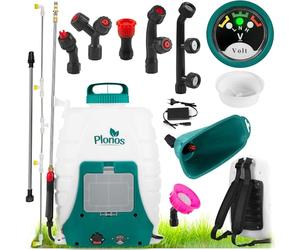 Plonos Rechargeable Pulvérisateur À Pression Sac À Dos Capacité 18 L Rechargeable 8 Ah Lance 4 Buse 8 Buses Amovibles