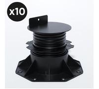 Plot de terrasse réglable - MCCOVER - McCover - Réglable 60-138 mm - Lot de 10 - Noir