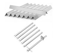 Plowo Brûleur de barbecue 67557 et barres aromatisantes de barbecue 67668 pour Weber Summit 400 Series, pièces de grill pour barbecues à gaz Summit 460 470, plaques chauffantes en acier inoxydable de