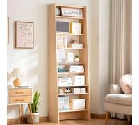 PLPLKTNNKK Bibliothèque À 10 Niveaux,Étagère de Rangement Ouverte en Bois de Pin Massif,Meuble de Rangement Livres Étroit et Stable,Idéal comme Cloison Séparateur pour Salon,Bureau Ou Chambre 60CM