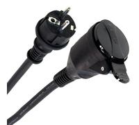 Plugger Rallonge Prolongateur électrique Professionnel étanche IP44, Longueur 20m, Noir. 16A Section 3G 1.5mm². Utilisation en extérieur ou intérieur. Bouchon de Protection. Qualité Professionnelle.
