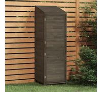 Plumbpyr Abri de jardin en bois de sapin massif anthracite 55 x 52 x 174,5 cm - Abri de jardin avec espace de rangement - Boîte à outils stable pour outils, tondeuses à gazon, vélo, poubelle - Idéal