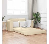 Plumbpyr Canapé-lit en tissu crème de 60 cm avec cadre en métal, canapé rembourré moderne pour salon et chambre d'amis, canapé polyvalent pour s'asseoir, s'allonger et dormir, idéal comme séparateur