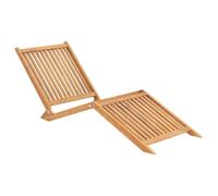 Plumbpyr Chaise longue en teck massif, finition finement poncée à base d'eau, pliable pour jardin, terrasse et pont de piscine, avec dossier et accoudoirs, sans coussin