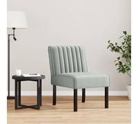 Plumbpyr Chaise rembourrée en velours gris clair avec dossier et accoudoirs, fauteuil confortable pour salon, chambre à coucher et bureau, fauteuil lounge et club avec pieds en bois solides