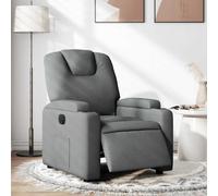 Plumbpyr Fauteuil relax électrique en tissu gris foncé avec rembourrage, repose-pieds et accoudoir, 74 x 88 x 97 cm, fauteuil TV pour salon, coin lecture, bureau et chambre d'amis, avec dossier