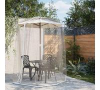 Plumbpyr Moustiquaire pour parasol ronde blanche en polyester 220 maille avec fermeture éclair 300 cm de diamètre 230 cm de hauteur pour jardin, camping, extérieur en été