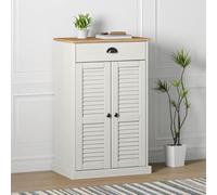 Plumbpyr VIGO Armoire à chaussures blanche en pin massif 60 x 35 x 96 cm avec tiroir, design store, espace de rangement pour couloir, couloir, appartement et ordre dans l'entrée