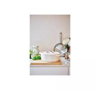 PLUME Cocotte ovale BEKA Fonte Aluminium Revêtue céramique crème D31 cm