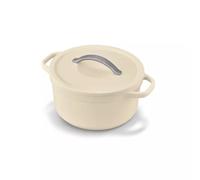 PLUME Cocotte ronde BEKA Fonte Aluminium Revêtue céramique crème D24 cm