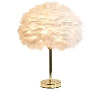Plume Lampe de Table Chambre Lampe De Chevet Créative Romantique Simple Moderne Veilleuse Chaude Lumière Décorative Plume Bureau Abat-Jour