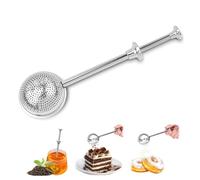 Plumeau à farine pour la cuisson, opération à une main, saupoudreuse en acier inoxydable, tamis à une main, excellent tamis de boulanger, baguette de saupoudrage rapide pour tamis de gâteaux, épices