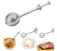 Plumeau à farine pour pâtisserie, saupoudreur de sucre en poudre avec poignée, shaker à sucre en acier inoxydable, plumeau pour pâtisserie, infuseur à thé pour thé en vrac, saupoudreur de cacao