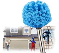Plumeau à portée étendue avec manche de 2,4 m - Brosse à poils moyens pour nettoyage de plafond, mur et intérieur/extérieur, acier inoxydable léger (1,2 m)