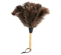 Plumeau D'autruche, 35 cm Plumeau en Plumes D'autruche avec Manche en Bois Plumeau à Chaussures Anti-Statique pour Stores, Clavier de Cuisine, Bureau à Domicile