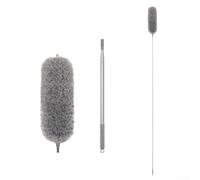 Plumeau de nettoyage de plafond avec poignée extensible jusqu'à 280 cm et tête de dépoussiérage en microfibre électrostatique lavable (1,4 m)
