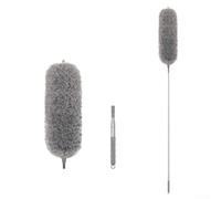 Plumeau de nettoyage de plafond avec poignée extensible jusqu'à 280 cm et tête de dépoussiérage en microfibre électrostatique lavable (2,8 m)