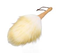 Plumeau en Laine d'agneau, Poils en Laine d'agneau Doux, Brosse de Nettoyage Multifonctionnelle en Bois de Hêtre avec Manche en Bois pour Stores et Piano (Manche Court