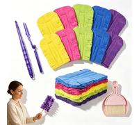 Plumeau en Microfibre Chenille réutilisable, têtes de Rechange avec Housses Amovibles, Balai à poussière électrostatique pour Nettoyage Multi-Surfaces (10PCS,Extended)