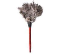 Plumeau en plume d'autruche, 55cm, manche en bois, antistatique, gris naturel Gris G