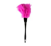 Plumeau en plumes de dinde, plumeau pour nettoyage avec poignée, outil de nettoyage pour la maison, les meubles, la voiture (rose rouge)