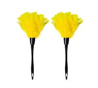 Plumeau en plumes de dinde pour le nettoyage des stores de maison, de cuisine, de voiture, de bureau, respectueux de l'environnement et réutilisable (2 pièces, jaune)
