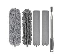 Plumeau en plumes pour le nettoyage - Plumeau extensible avec tige d'extension télescopique de 76,2 à 254 cm, plumeaux en microfibre pour nettoyer la toile d'araignée, les ventilateurs de plafond
