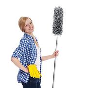 Plumeau extensible en microfibre avec manche télescopique extra long de 254 cm, plumeau avec tête pliable, pour nettoyer les ventilateurs de plafond, stores, toiles d'araignée, voitures