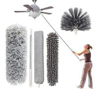 Plumeau Extensible, Plumeau Poussiere Telescopique, Loup Telescopique, Balai Toile D'Araignée, Duster Extensible Amovible Portable pour Ventilateur Plafond Cuisine Salon Voiture