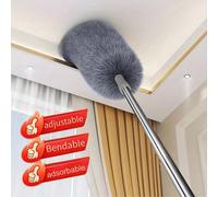 Plumeau extensible polyvalent avec tête de plumeau flexible - réutilisable et lavable, convient pour nettoyer les plafonds hauts, les meubles et les voitures Canne télescopique de 2,8 m + 3 têtes de r