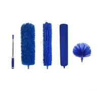Plumeau extensible pour plafonds hauts, outil de nettoyage lavable longue portée avec poteau pliable jusqu'à 254 cm, tête en microfibre légère pour ventilateur de plafond,