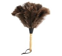 Plumeau Poussiere, Plume D'autruche Plumeau, Plumeau D'autruche Naturel Antistatique avec Manche en Bois Fileté, Convient Aux