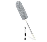 Plumeau Poussière,Plumeau Microfibre avec Poignée en Acier Inoxydable,Plumeau Télescopique,Plumeau lavable