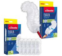 Plumeau Vileda Flex&Catch, avec manche court, protection anti-glissement, tête flexible + 5 recharges