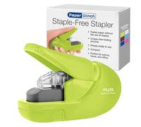 PLUS Agrafeuse sans agrafes zéro effort, staple-free Stapler, jusqu’à 5 feuilles - Vert