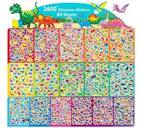 Plus de 2600 autocollants d'incitation, 64 feuilles de dinosaures mignons, plus de 600 motifs de dessins animés autocollants de motivation pour les étiquettes d'encouragement des enseignants en classe