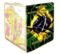 (Plus de 30 motifs) Étui portefeuille de protection pour passeport pour homme et femme pour voyage, vacances et étiquettes de bagage, brésil, Taille universelle, Contemporain